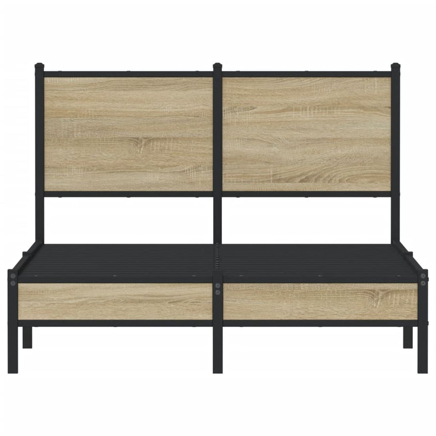 Bedframe Zonder Matras Metaal Kleurig 120 x 190 cm Sonoma eiken