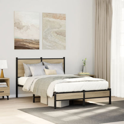 Bedframe Zonder Matras Metaal Kleurig 120 x 190 cm Sonoma eiken