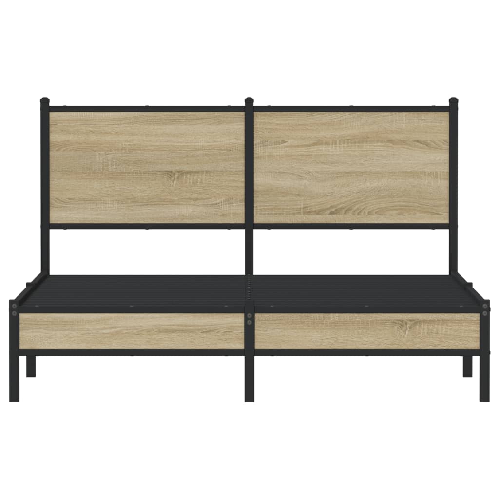 Bedframe Zonder Matras Metaal Kleurig 140 x 190 cm Sonoma eiken
