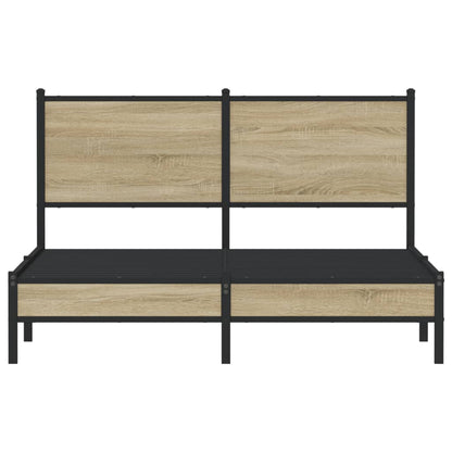 Bedframe Zonder Matras Metaal Kleurig 140 x 190 cm Sonoma eiken