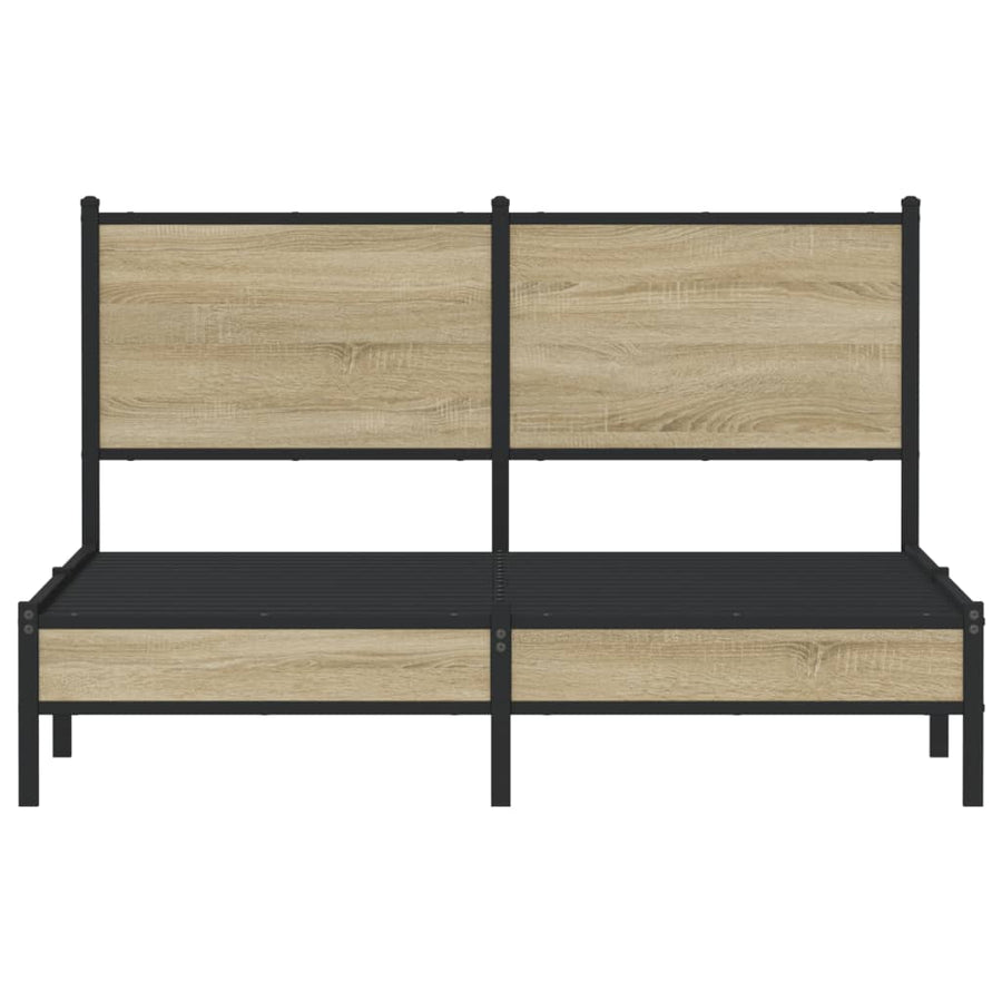 Bedframe Zonder Matras Metaal Kleurig 140 x 190 cm Sonoma eiken