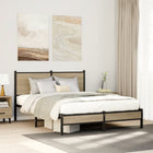 Bed frame without mattress metal Sonoma oak coloured 140x190 cm