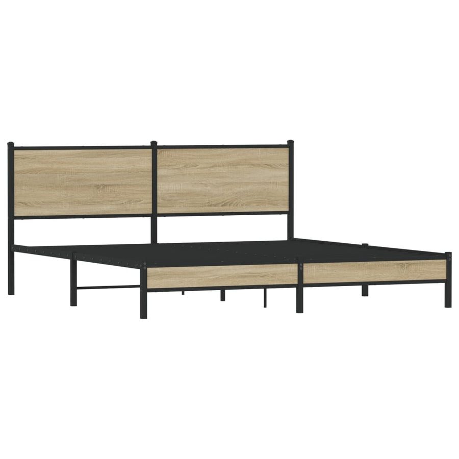 Bedframe Zonder Matras Metaal Kleurig 160 x 200 cm Sonoma eiken
