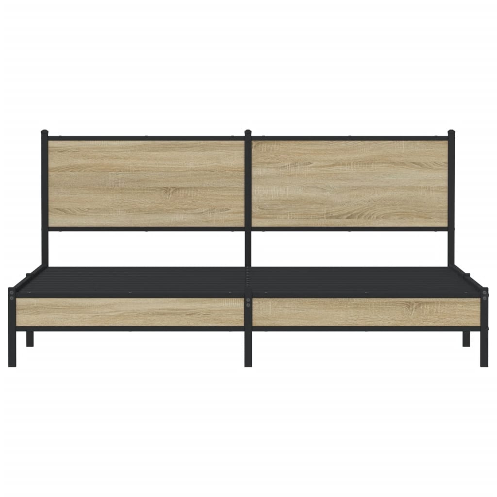 Bedframe Zonder Matras Metaal Kleurig 160 x 200 cm Sonoma eiken