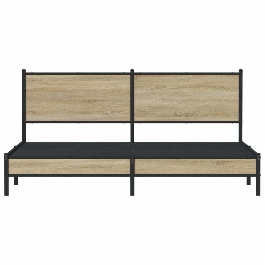 Bedframe Zonder Matras Metaal Kleurig 160 x 200 cm Sonoma eiken