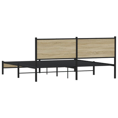 Bedframe Zonder Matras Metaal Kleurig 160 x 200 cm Sonoma eiken