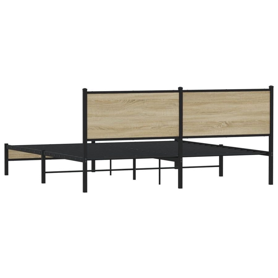 Bedframe Zonder Matras Metaal Kleurig 160 x 200 cm Sonoma eiken