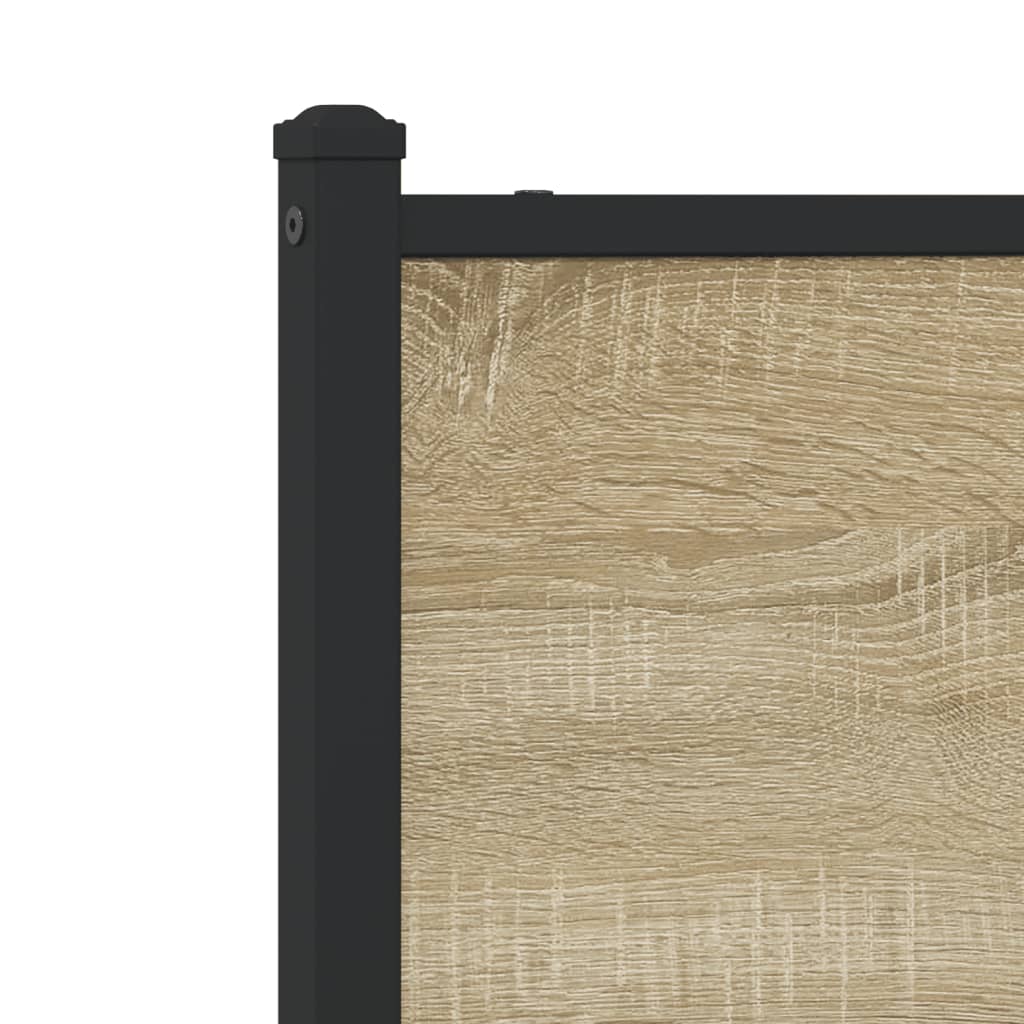 Bedframe met hoofdbord metaal sonoma eikenkleurig 140x190 cm