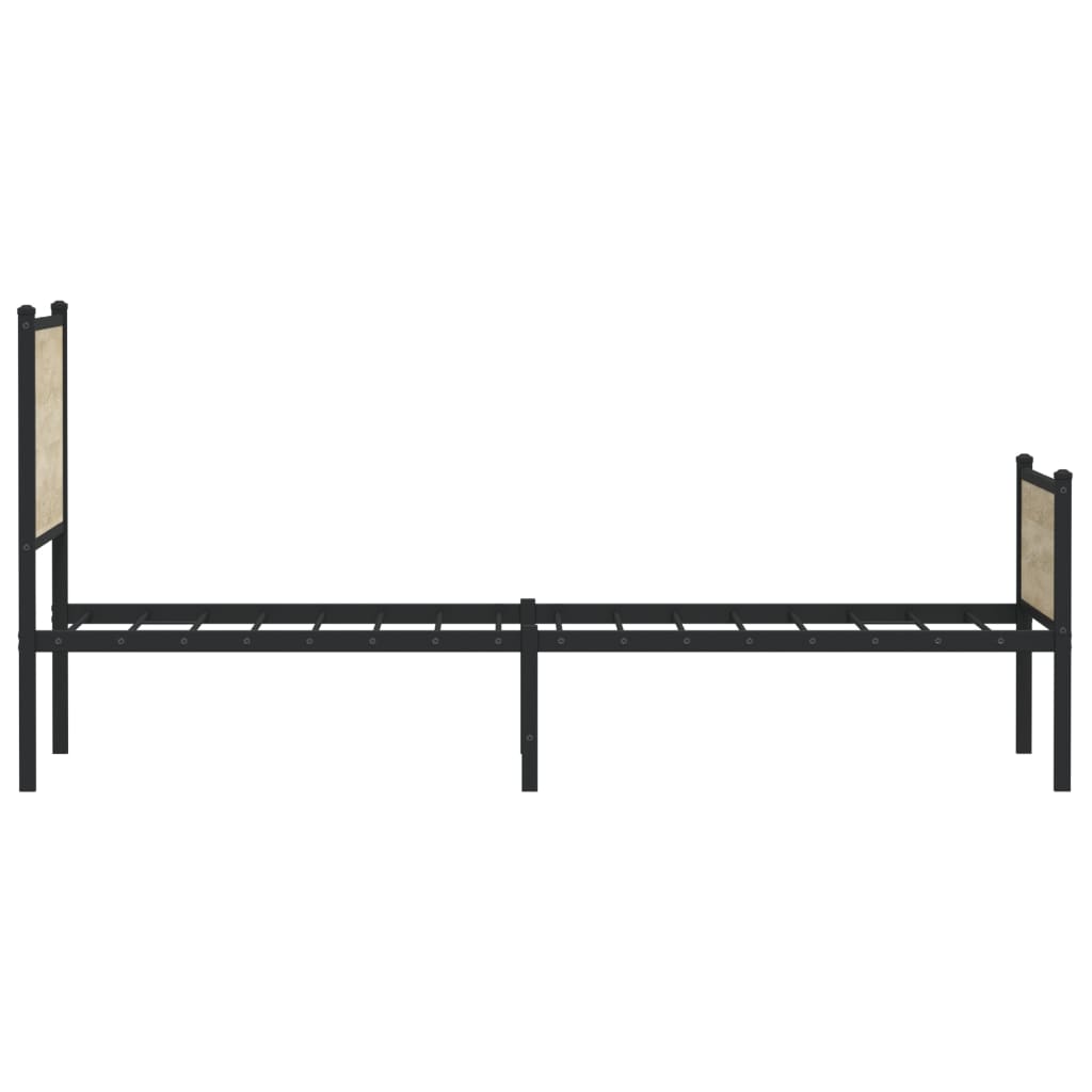 Bedframe hoofd- en voeteneinde metaal sonoma eiken 75x190 cm
