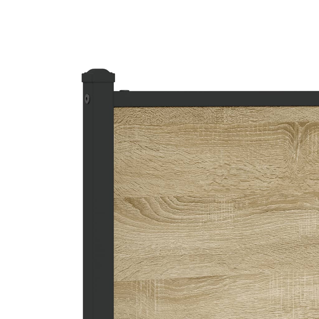 Bedframe hoofd- en voeteneinde metaal sonoma eiken 75x190 cm