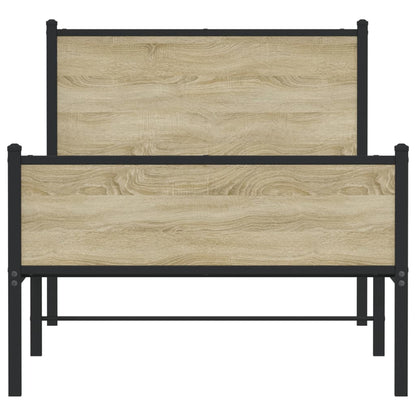 Bedframe zonder matras metaal sonoma eikenkleurig 80x200 cm