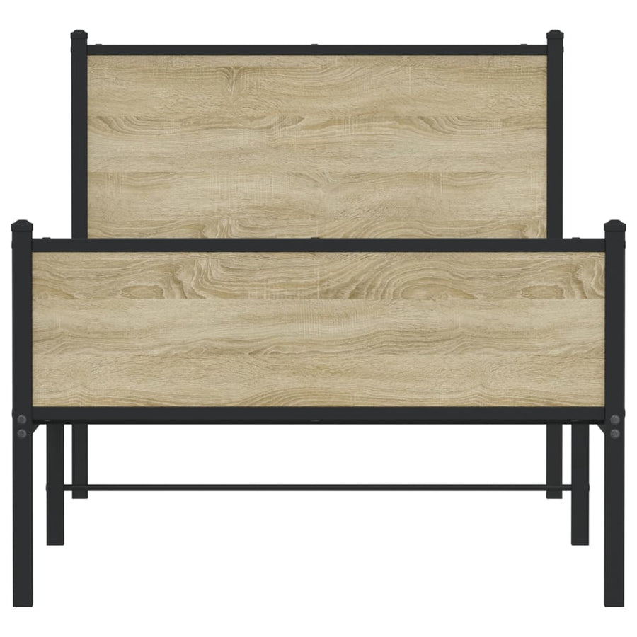 Bedframe zonder matras metaal sonoma eikenkleurig 80x200 cm