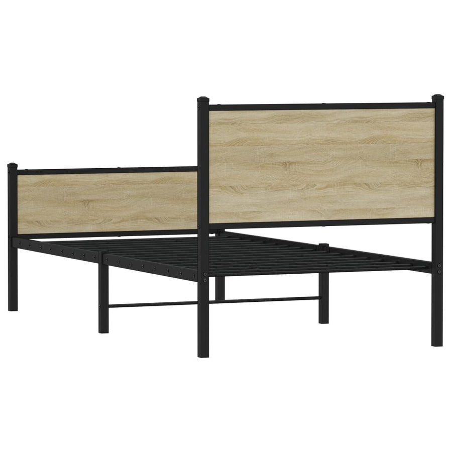 Bedframe zonder matras metaal sonoma eikenkleurig 80x200 cm
