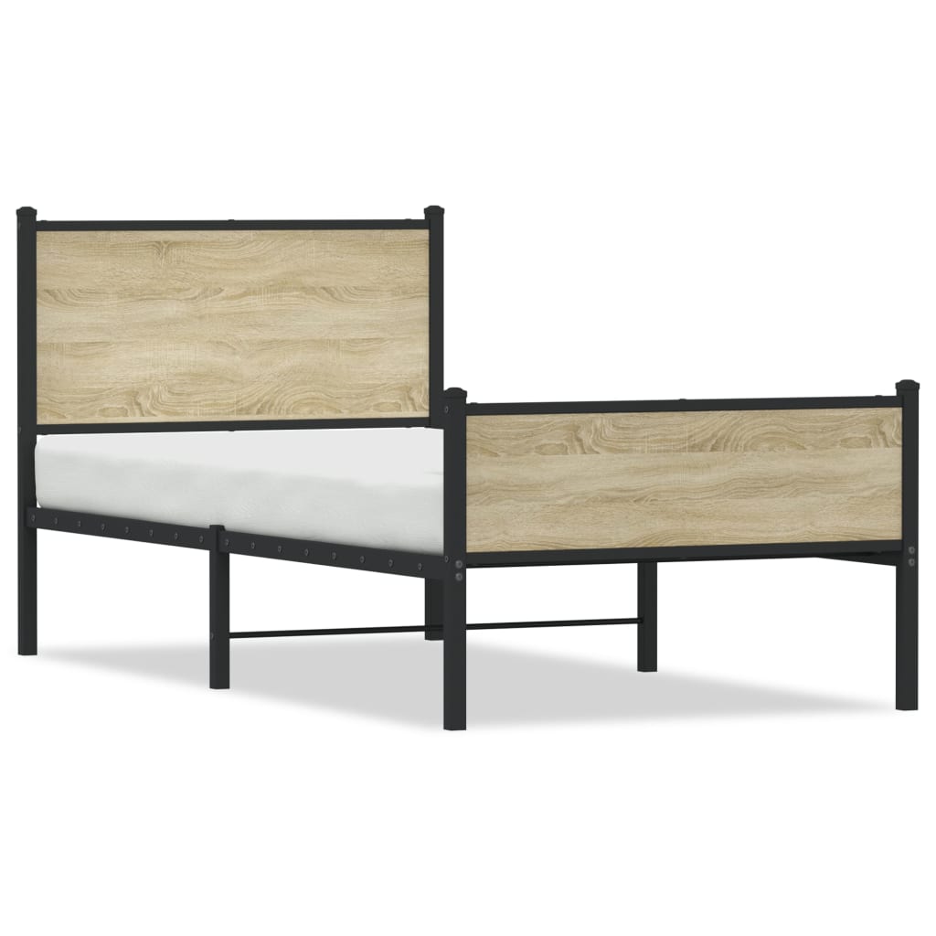 Bedframe zonder matras metaal sonoma eikenkleurig 80x200 cm