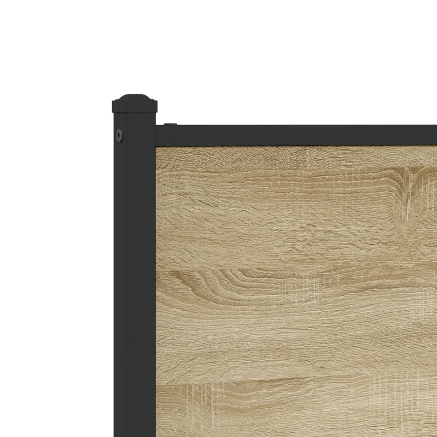 Bedframe hoofd- en voeteneinde metaal sonoma eiken 90x190 cm