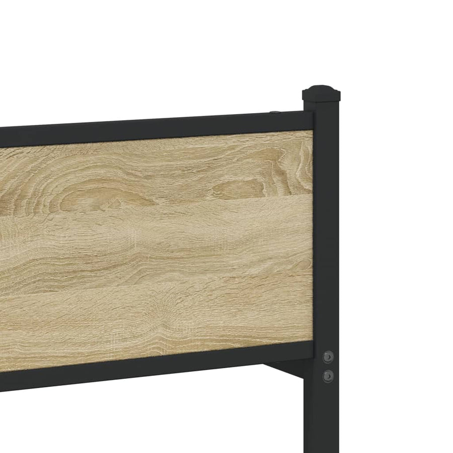 Bedframe hoofd- en voeteneinde metaal sonoma eiken 100x190 cm