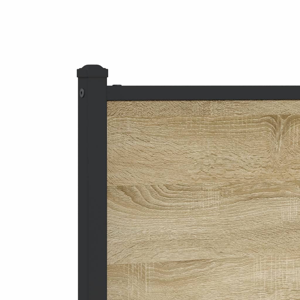 Bedframe hoofd- en voeteneinde metaal sonoma eiken 100x190 cm