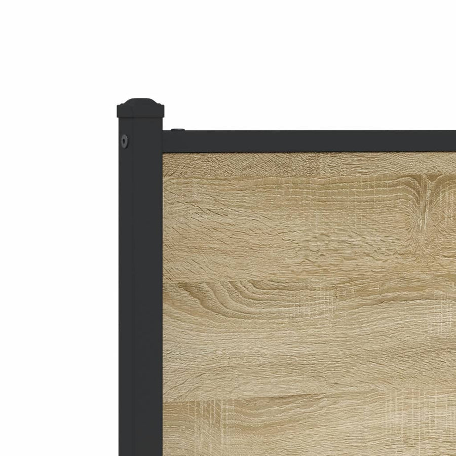 Bedframe hoofd- en voeteneinde metaal sonoma eiken 100x190 cm