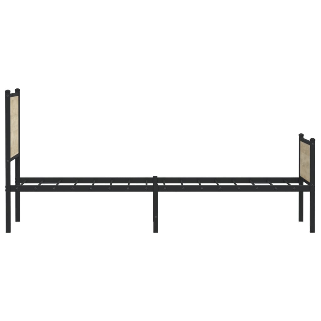 Bedframe hoofd- en voeteneinde metaal sonoma eiken 100x200 cm