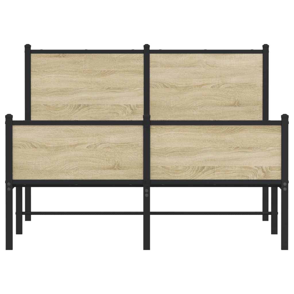 Bedframe hoofd- en voeteneinde metaal sonoma eiken 120x190 cm