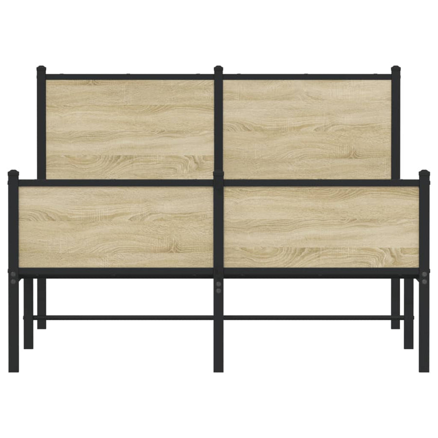 Bedframe hoofd- en voeteneinde metaal sonoma eiken 120x190 cm