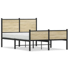 Bed frame without mattress metal Sonoma oak coloured 120x190 cm