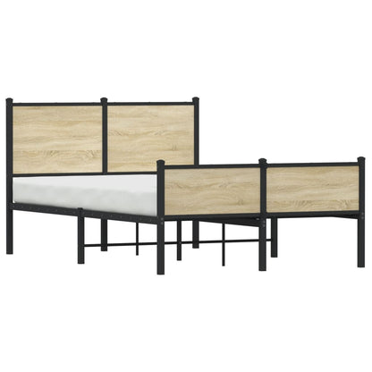Bedframe hoofd- en voeteneinde metaal sonoma eiken 120x200 cm