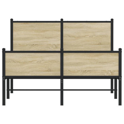 Bedframe hoofd- en voeteneinde metaal sonoma eiken 120x200 cm