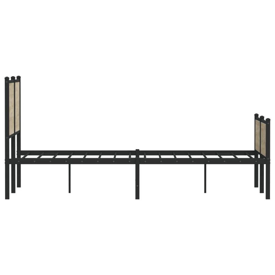 Bedframe hoofd- en voeteneinde metaal sonoma eiken 120x200 cm