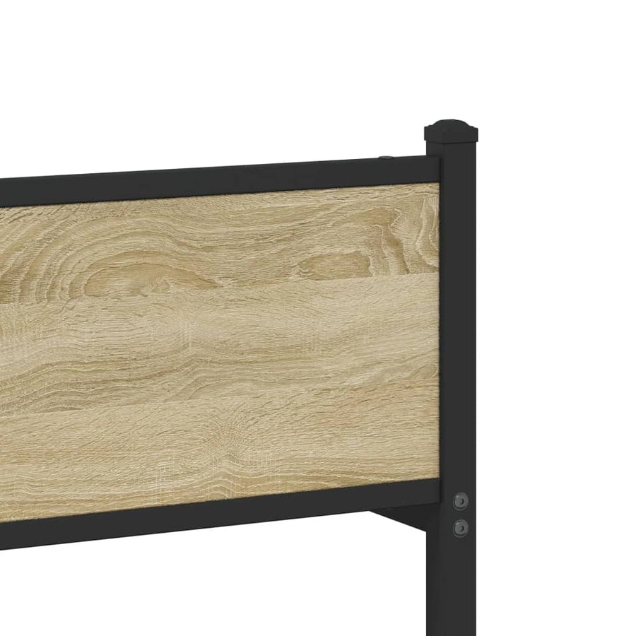Bedframe hoofd- en voeteneinde metaal sonoma eiken 120x200 cm