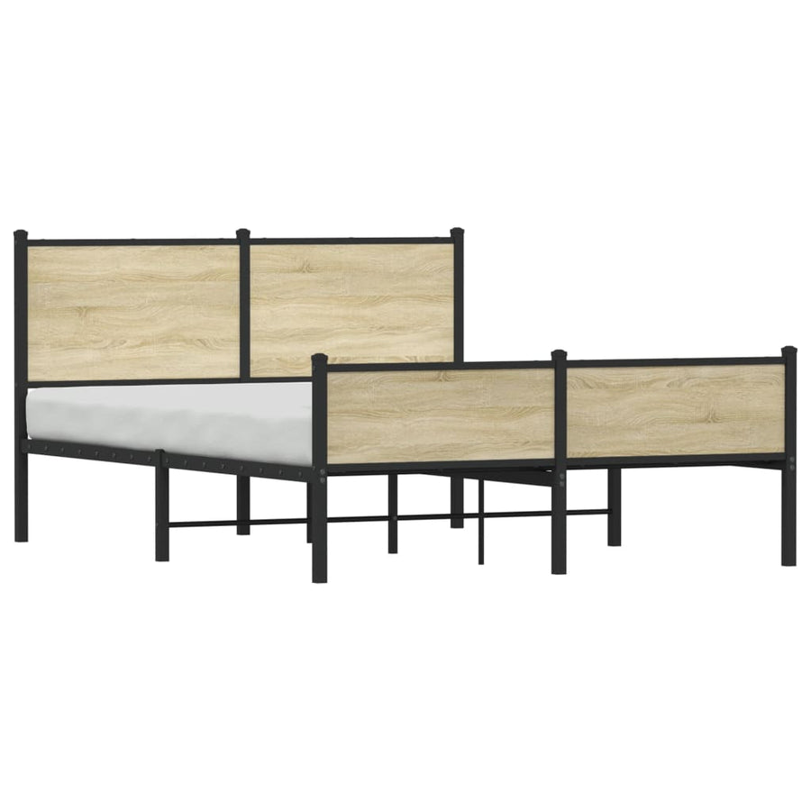 Bedframe hoofd- en voeteneinde metaal sonoma eiken 140x190 cm
