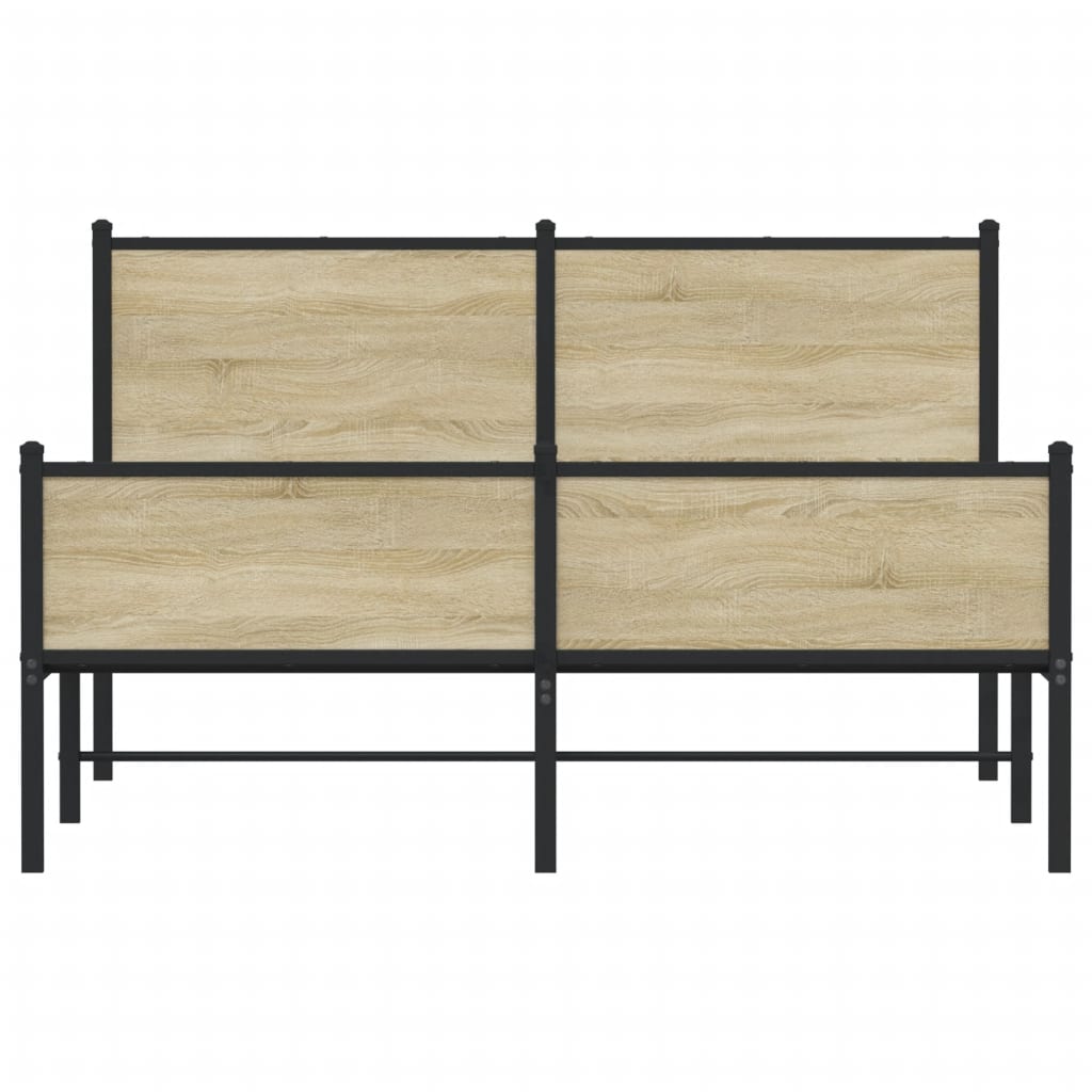 Bedframe hoofd- en voeteneinde metaal sonoma eiken 140x190 cm