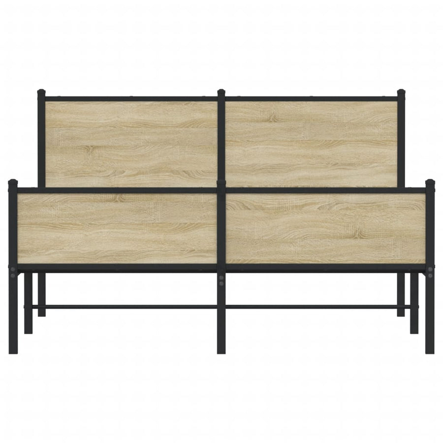 Bedframe hoofd- en voeteneinde metaal sonoma eiken 140x190 cm