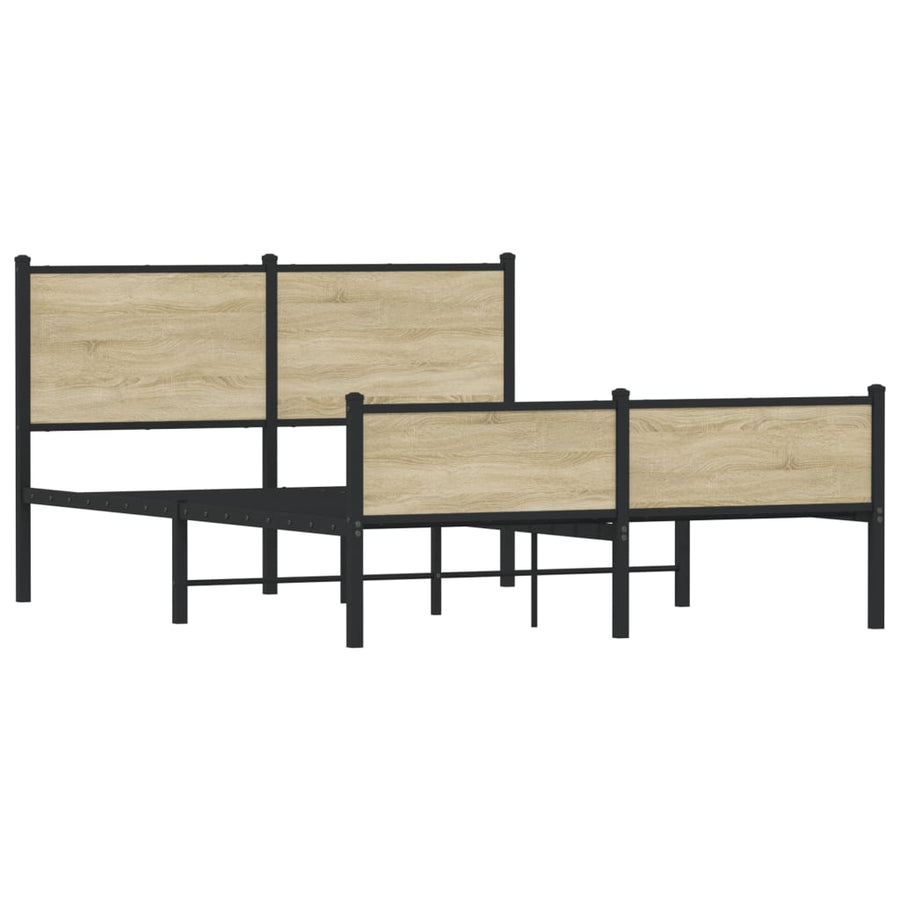 Bedframe hoofd- en voeteneinde metaal sonoma eiken 140x200 cm