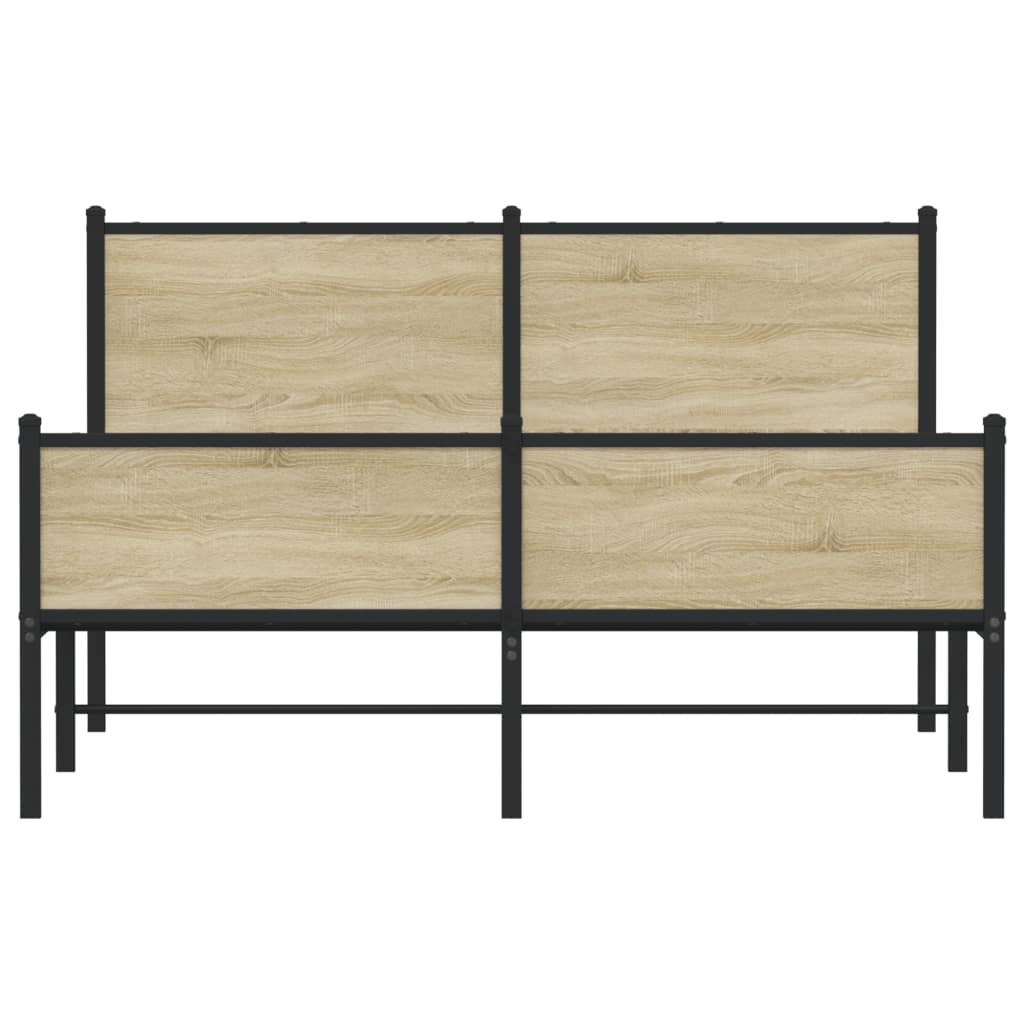Bedframe hoofd- en voeteneinde metaal sonoma eiken 140x200 cm