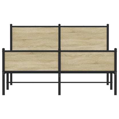 Bedframe hoofd- en voeteneinde metaal sonoma eiken 140x200 cm