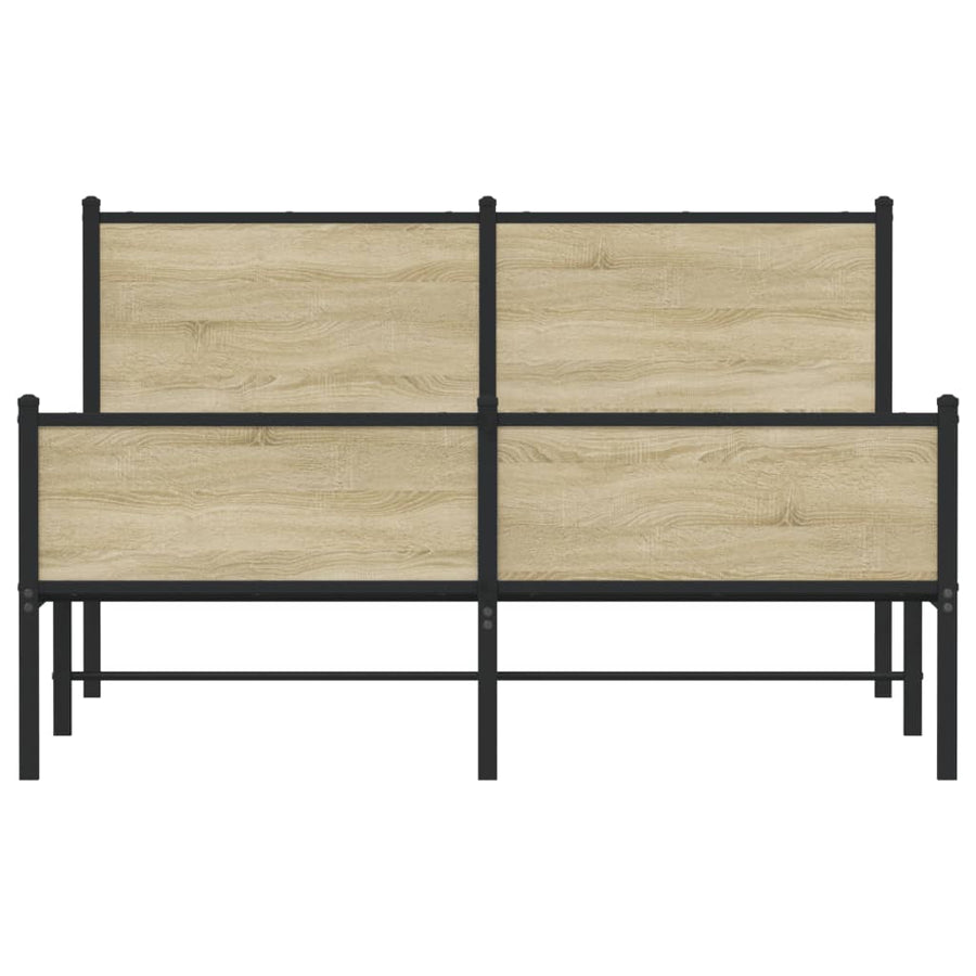 Bedframe hoofd- en voeteneinde metaal sonoma eiken 140x200 cm