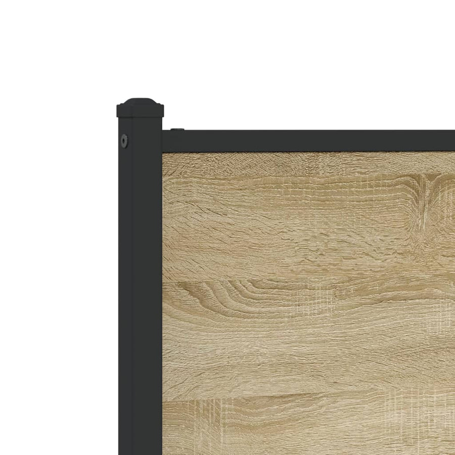 Bedframe hoofd- en voeteneinde metaal sonoma eiken 140x200 cm