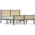 Bedframe zonder matras metaal sonoma eikenkleurig 140x200 cm
