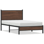 Bedframe 107x203 cm metaal bruin eikenkleurig