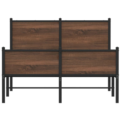 Bedframe hoofd- en voeteneinde metaal bruin eiken 120x190 cm