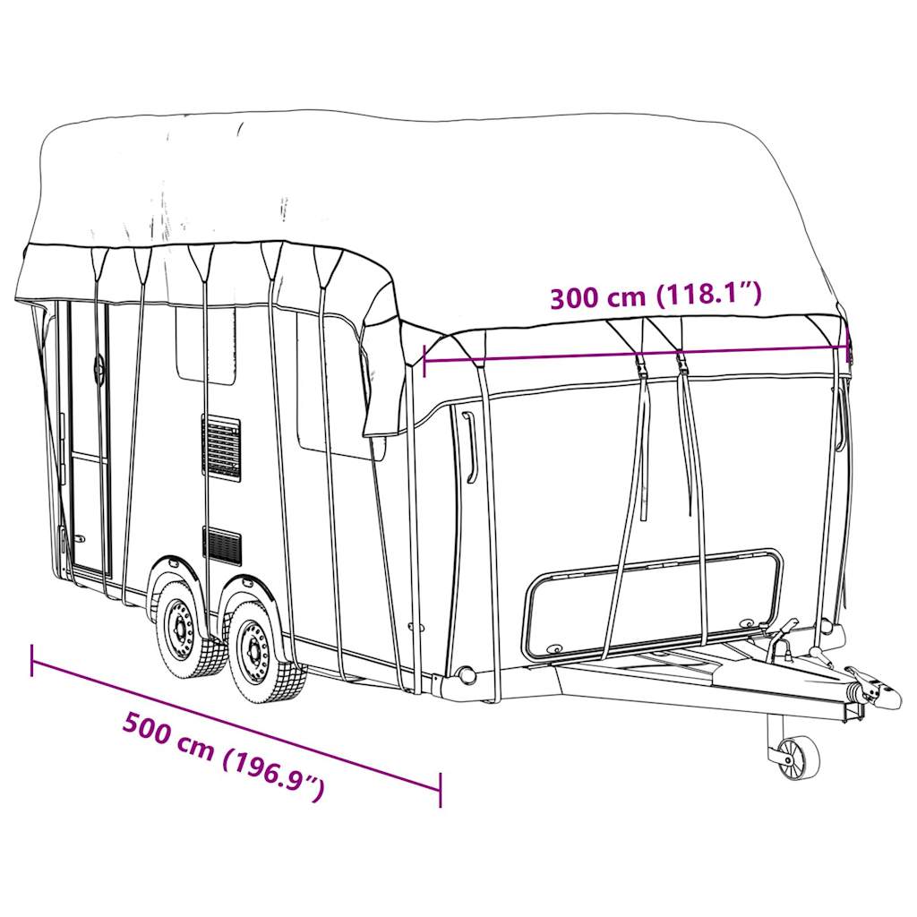 Caravan dakbedekking 500x300 cm vliesvlies grijs