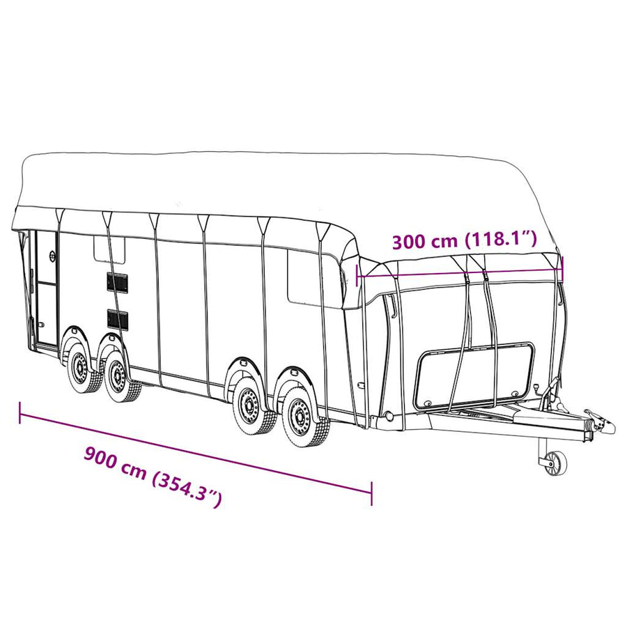 Caravan dakbedekking 900x300 cm vliesvlies grijs