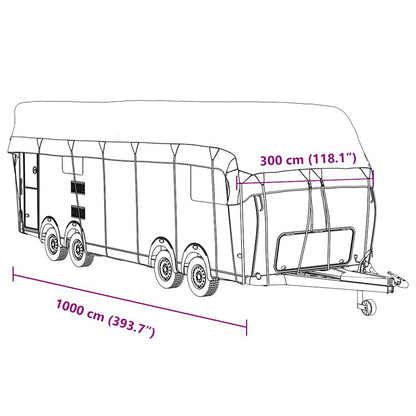 Caravan dakbedekking 1000x300 cm vliesvlies grijs