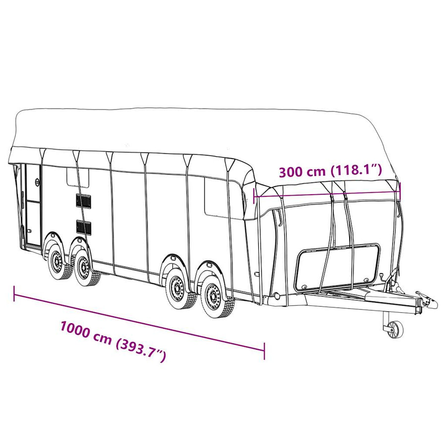 Caravan dakbedekking 1000x300 cm vliesvlies grijs