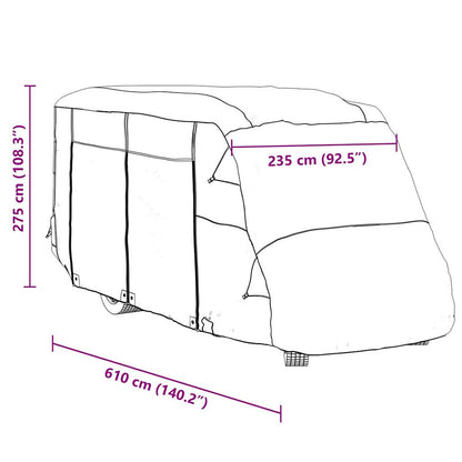 Camperhoezen 610x235x275 cm vliesvlies grijs