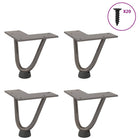 Tafelpoten 4 st 10 cm massief staal naturel
