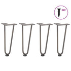 Tafelpoten 4 st 30 cm massief staal naturel