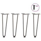 Tafelpoten 4 st 42 cm massief staal naturel