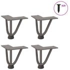 Tafelpoten 4 st 10 cm massief staal naturel